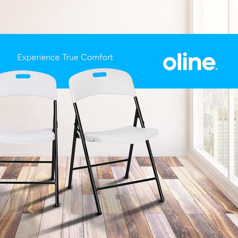 Commercial 350lb 1 Pack) Oline Folding Chair, Indoor Outdoor Plastic Stackable Foldable Guest Chairs for Events Office
