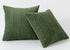 Kevin Textile Throw Pillow Covers, Set of 2 Soft Corduroy Decorative Boho Striped Pillowcases, 24x24 Inch Moss Green