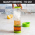 Primula Press and Go Iced Tea Maker, Travel Tumbler, Infuser Bottle, Leak-proof Flip-top Lid with Carry Loop, Dishwasher Safe, Made without BPA, 16-Ounce, Green by Primula