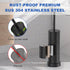 Set, 304 Black Toilet Brush and Holder Stainless Steel Heavy Duty Toilet Bowl Brush and Holder with Long Handle