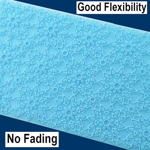 6 Pack Fondant Impression Mat Set, Cake Decor Mold Set for Embossed Tree Bark/Flower/Cobblestone Design