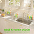Countertop Sponge Holder for Kitchen Sink, Rustproof Sink Caddy Organizer with Dish Brush Holder, Self-Draining Kitchen