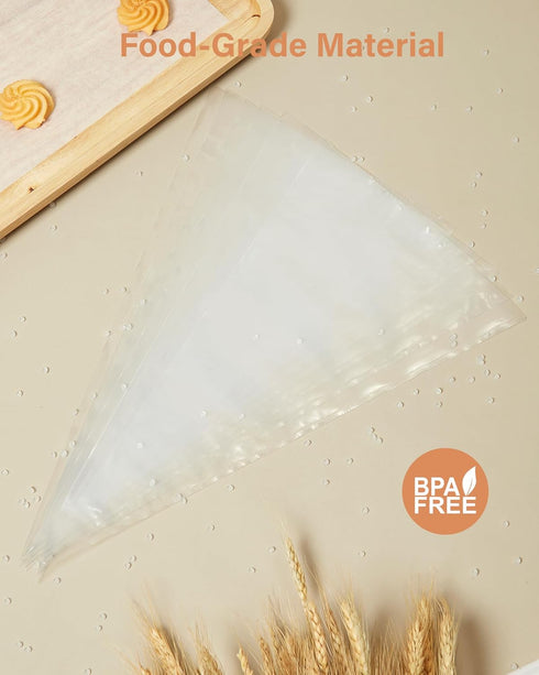 Kootek 12" Piping Bags (100Pcs), Disposable Anti Burst Pastry Bags for Cake Decorating, Cookies, and Baking Supplies.
