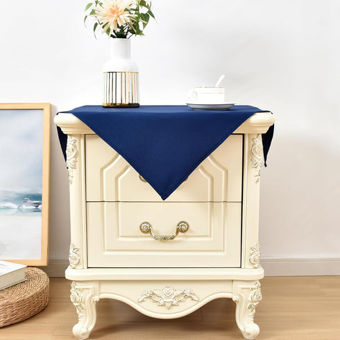 2 Pack 24 24 Inch Wolkemer Small Square Tablecloth x Washable Fabric Table Cloth Navy-Blue Table Cover for Nightstand