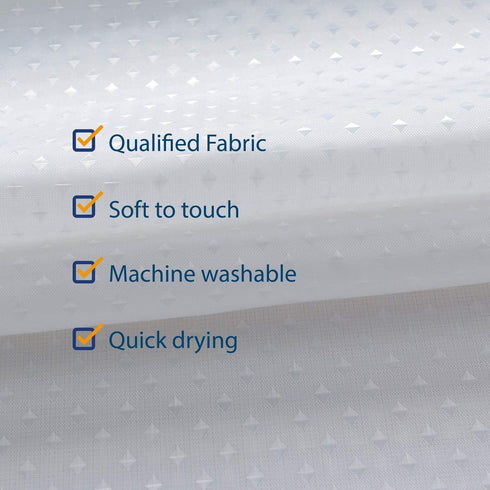 N&Y HOME Hotel Fabric Shower Curtain, Cloth Textured White Shower Curtain with Bottom Magnets, 72 x 72 inches