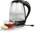 Stainless Steel Electric Water Kettle, 1.7 Liter Fast Heating with Auto Shut-Off, Cordless, Black
