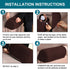 Turquoize Stretch Armrest Covers for Chairs, Set of 2, Brown, Anti-Slip Furniture Protector