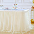 Suppromo 9ft Champagne Tulle Table Skirts, Tutu Table Cloth Cover for Wedding Birthday Party Decor