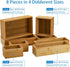 Lawei 8 Pieces Bamboo Drawer Organizer Boxes, Stackable Storage Tray for Kitchen, Bathroom, Office Desk