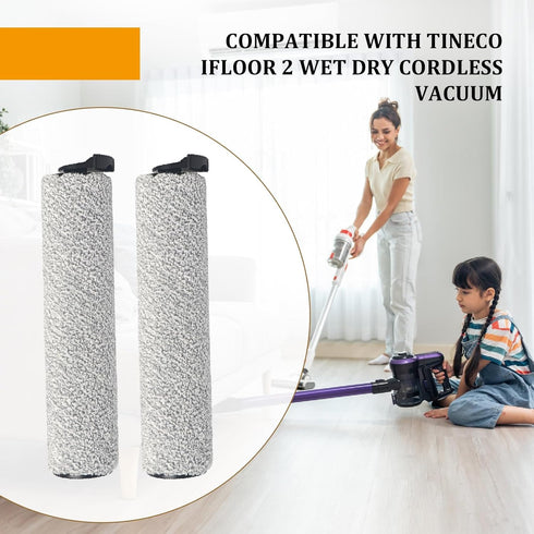 2 Pack 2 Replacement Roller Brush Compatible with Tineco iFloor Cordless Wet Dry Vacuum, Replacement Parts Vacuum