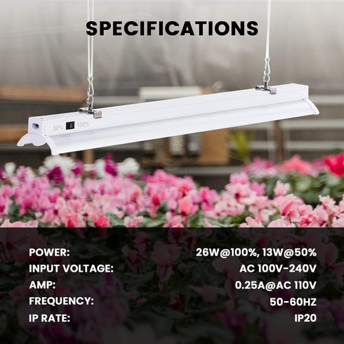 2 iPower Feet LED Grow Light Stand Natural White Full Spectrum for Indoor Plant Starting Seeds and Propagating
