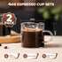 Set 2, 4 Oz Espresso Cups of Espresso Shot Glass with Handle Double Spout Cups Clear Glass Milk Cup Coffee Accessories