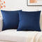 Mixhug Set of 2 Cozy Velvet Square Decorative Throw Pillow Covers, Navy Blue, 18 x 18 Inches for Couch and Bed