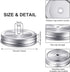 Mudder 8 Pieces Metal Regular Mouth Mason Canning Jar Lids - Leak Proof Reusable Jar with Straw Hole, Silver