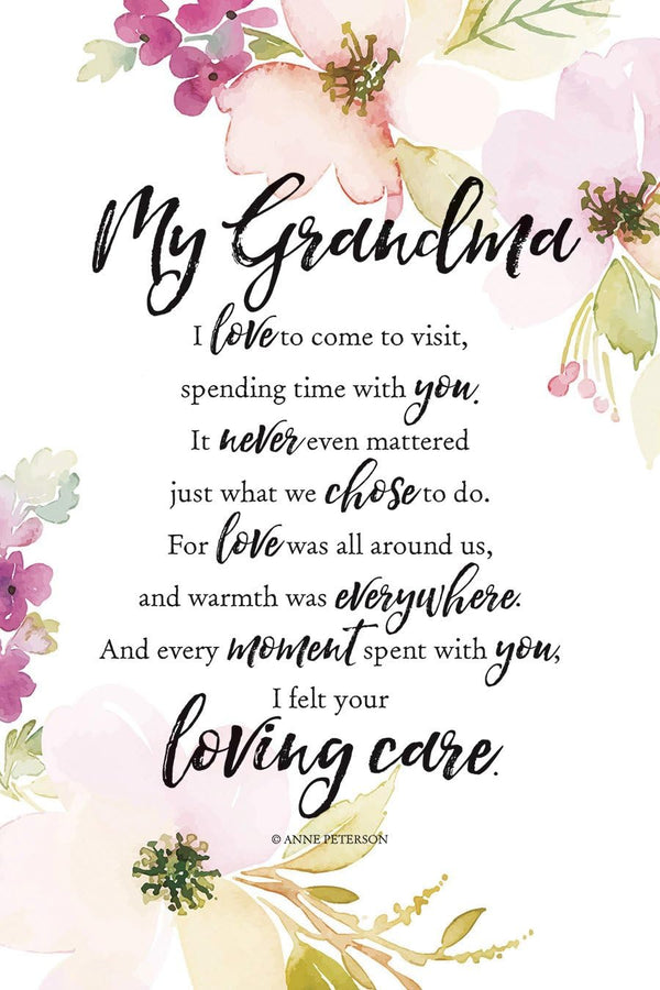 DEXSA My Grandma Wood Plaque with Inspiring Quotes, 6"x9", Elegant Vertical Frame, Christian Family Decor