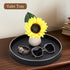 12" GORESE Decorative Tray for Home Decor, Round PU Leather Coffee Table Tray Table Centerpiece for Living Room