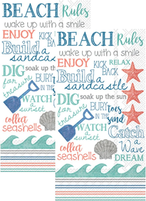 IHR Ideal Home Range Ideal Home Range 3-Ply Paper Beach Rules, 16 Count Guest Towel Napkins