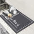 Dish Drying Mat, 12"x20" Absorbent Coffee Bar Mat for Countertops, Kitchen Accessories with Coffee Cup Pattern for