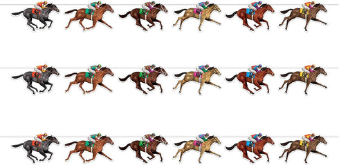 Beistle 3 Piece 6.5" x 6' Horse Racing Banners for Equestrian Theme Race Day Party Decorations