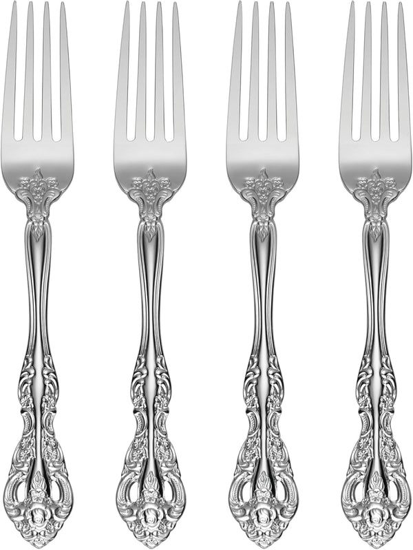 Oneida Michelangelo Fine Flatware Dinner Fork, Set of 4, 18/10 Stainless Steel, Dishwasher Safe