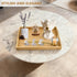 Set 2 17x13in, 16x12in GOLD HONEY Bamboo Serving Tray with Handles of - Decorative Wooden Tray for Living Room