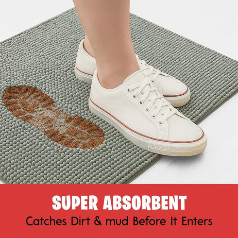 16" 24" MudGuard Mat Dog Door Mat for Muddy Paws, Super Absorbent Microfiber, Non-Slip Indoor Mat, Quick Dry Chenille