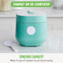 GreenLife 4-Cup Digital Rice Cooker, PFAS & PFOA-Free, Removable Ceramic Pot, Touch-screen, Turquoise
