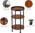 Small Round Side Table for Small Spaces - 3-Tier Modern Accent Table, Slim End Table for Living Room, Bedroom (Cherry)