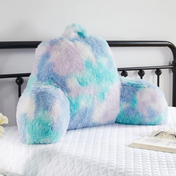 Hobed Life Cozy Fur Backrest Pillow with Arms, 30x17x17 Inch, Premium Filling, Great Back