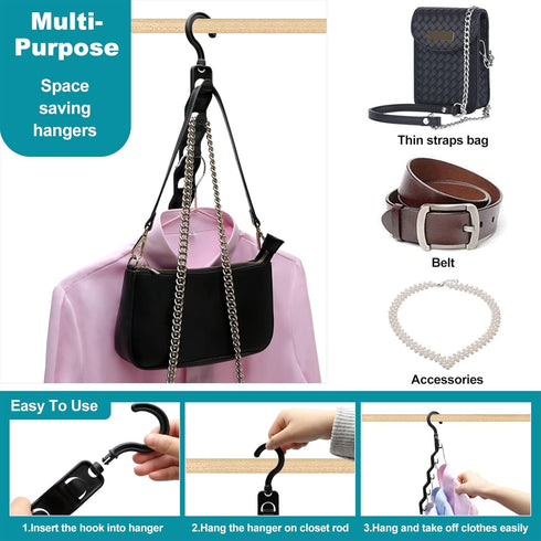 Closet Organizers and Storage - Upgraded 12 Pack Clothes Hanger for College Dorm Room Essentials