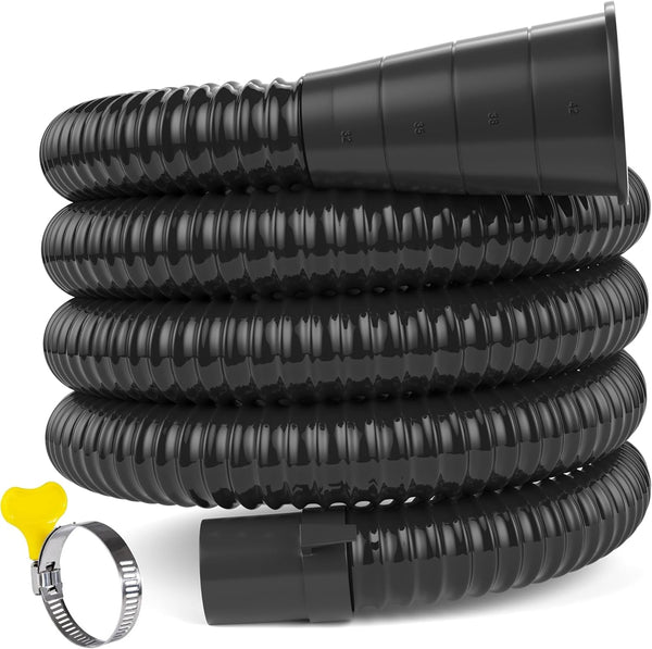 MyLifeUNIT Washing Machine Drain Hose Extension Kit, Universal 6.9 Feet Drain Hose for All Washers (Black)
