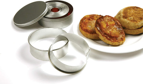 Norpro Round Biscuit/Cookie Cutters, 11 Pieces, 4 Inch Diameter, Silver