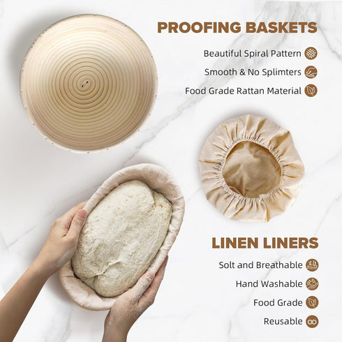18 34 Oz Set RYTOXILO Sourdough Starter Kit, Pcs Sour Dough Bread Baking Supplies Kits for Beginners with Glass Starter