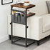 BF77SF01 HOOBRO C Shaped End Table, Adjustable Height Side Table for Sofa, Couch Side Table for Small Spaces, Slide