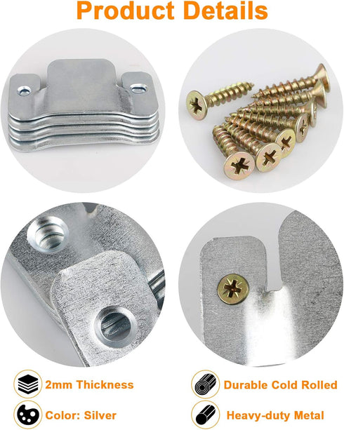 Sectional Couch Connectors Bracket, 4 Pieces Furniture Connectors with Screws for Sectionals