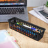 Domensi 12 Pack Black Slim Plastic Storage Baskets Tray for Organizing Small Classroom Storage, Stackable Drawer Pencil