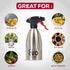 Evo 18/8 Stainless Steel Oil Sprayer, Non-Aerosol for Olive Oil, Cooking Oils, and Vinegars, Silver, 16-Ounce Capacity by Evo Oil Sprayer