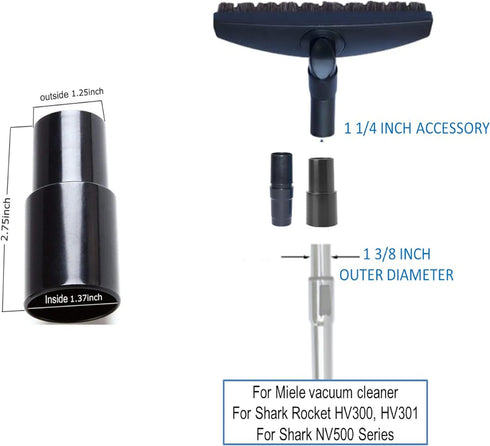 Horsehair Hardfloor Attachment for Wood and Tile Floors, Vacuum Hose Adapter Compatible with Most Vacuum Cleaners