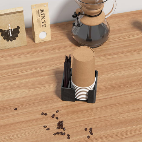 Countertop, 5.8 Inches Coffee Bar Accessories and Organizer, Disposable Cup Holder for Black Acrylic Storage
