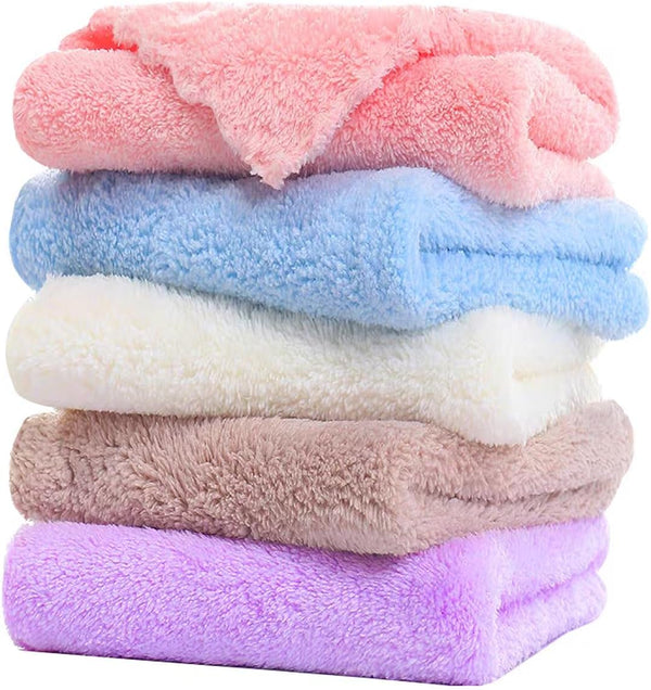 Borsicge Microfiber Washcloths 5 Pack 29.5" x 13.8" Soft Feel Fingertip Towels quick