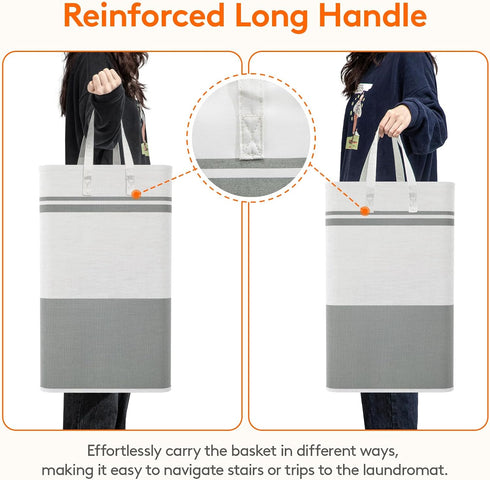 Lifewit 3 Pack 80L Large Freestanding Laundry Hamper, Collapsible Waterproof Tall Clothes Basket for Laundry