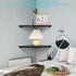 Set 2, 10 Inch) Corner Wall Shelves of Rustic Wood Corner Floating Shelves with Cable Raceway, Wall Mount Storage