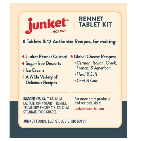 Junket Rennet Tablets Box (8 Tablets), 0.23oz