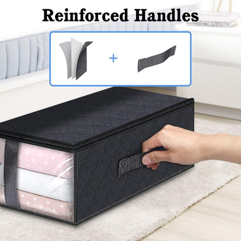 StorageRight 3-Pack Foldable Storage Bins for Clothes, Under Bed Containers for Organizing Clothing, Bedroom, and