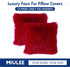 MIULEE Luxury Faux Fur Throw Pillow Cover - Pack of 2, Deluxe Winter Decorative Cushion Cover 18x18 Inch Red