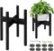 FJO 2Pcs Adjustable Plant Stand Indoor - Bamboo Plant Stands, Bamboo Mid Century