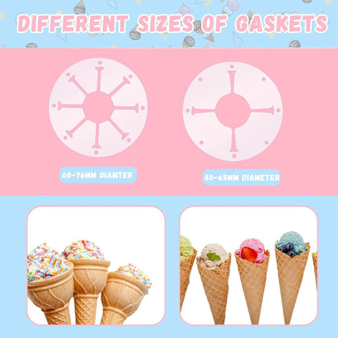 2 16'' 3'' 2 Tioncy Pcs Ice Cream Cone Dispenser Waffle Cones Holder L x Dia with Gaskets for Ice Cream Wall Mount