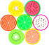 DomeStar Fruit Coaster, 7PCS 3.5" Non Slip Car Coaster, Colorful Silicone Drink Cup Mat
