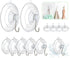 HangerSpace Suction Cup Hooks, 12 Packs Clear PVC Suction Cups with Metal Hooks for Kitchen Bathroom Shower