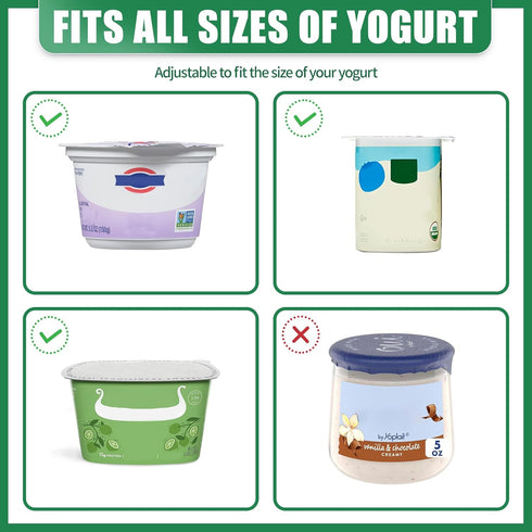 FUYITE 8 Pack 3.75 Inch Yogurt Organizer for Fridge, Holder With Adhesive Tapes for Greek and Vegan Yogurt
